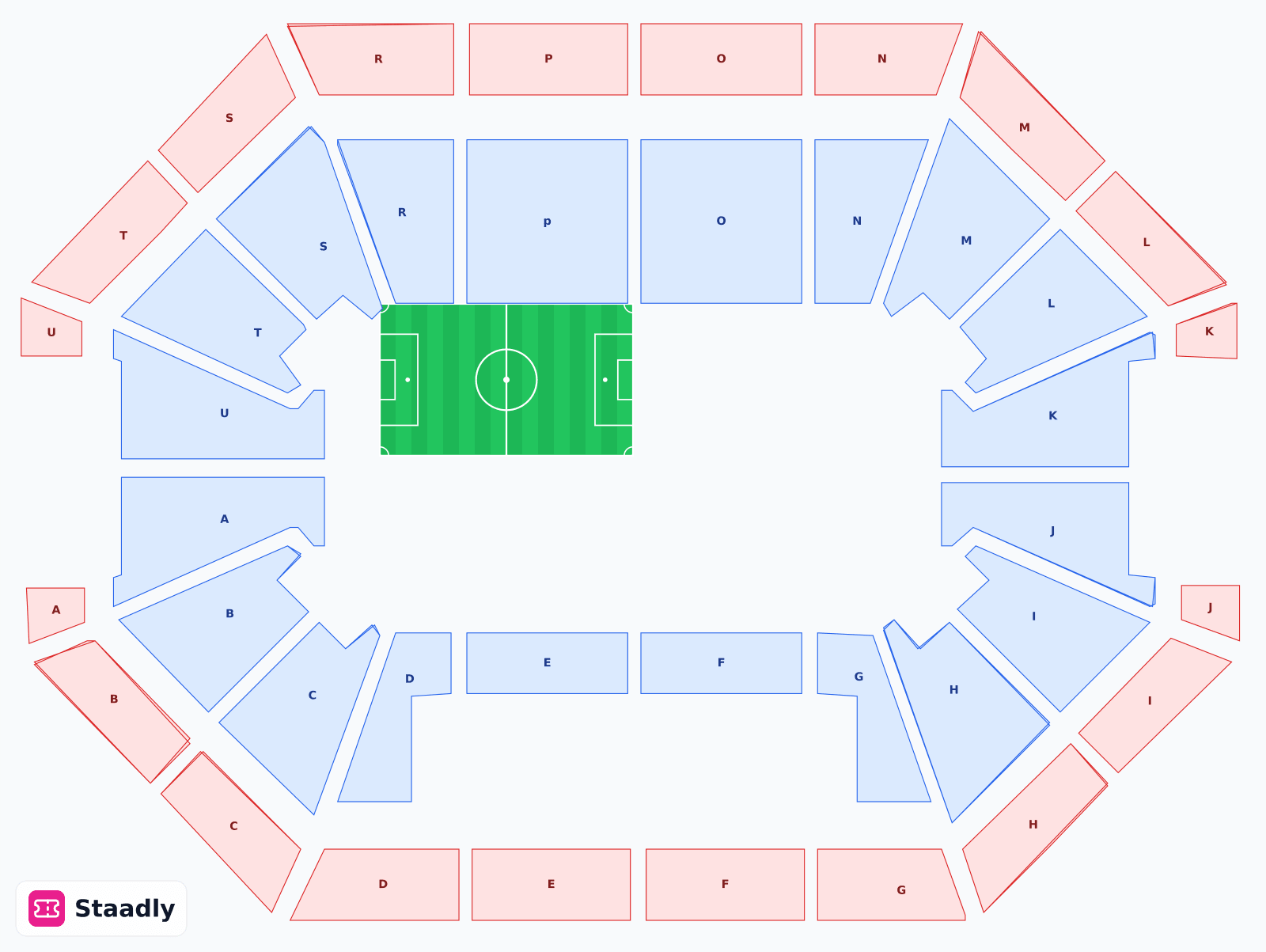 Accor Arena seat layout and seating plan — colored sections, stands and tiers (Paris)
