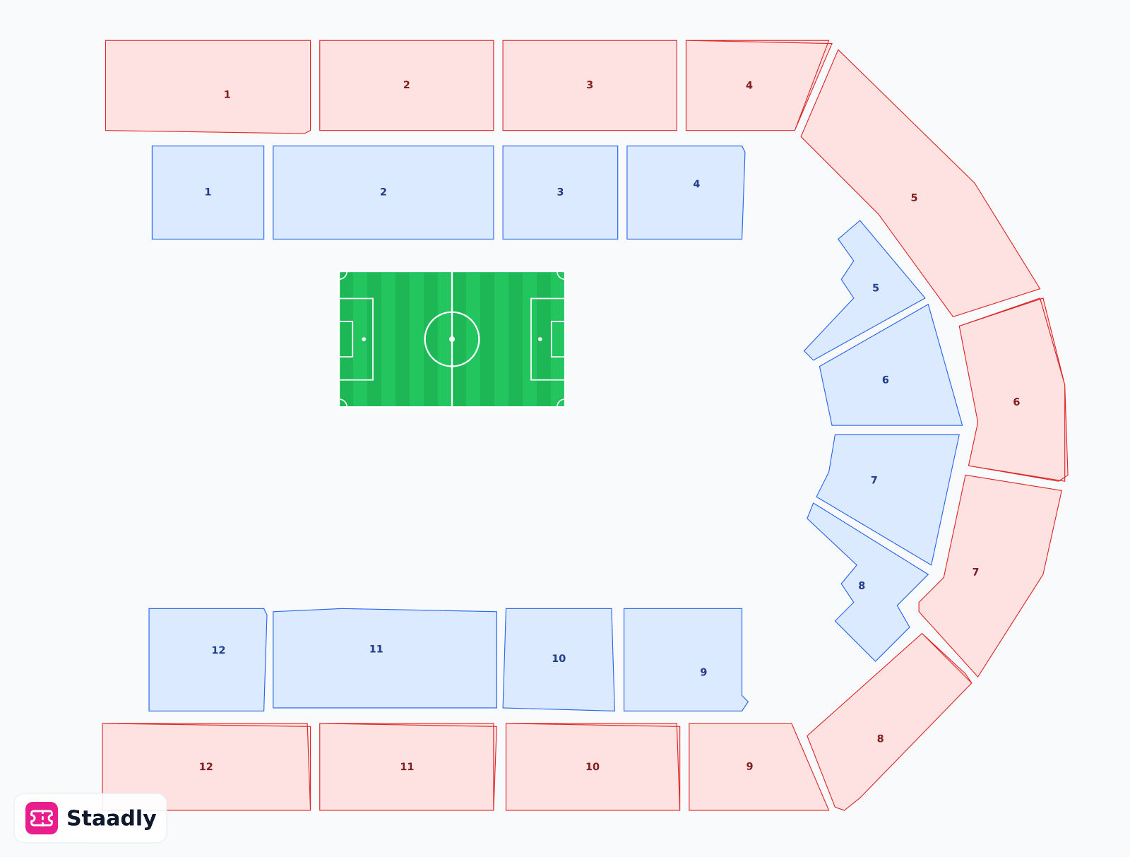 Utilita Arena Birmingham seat layout and seating plan — colored sections, stands and tiers (Birmingham)