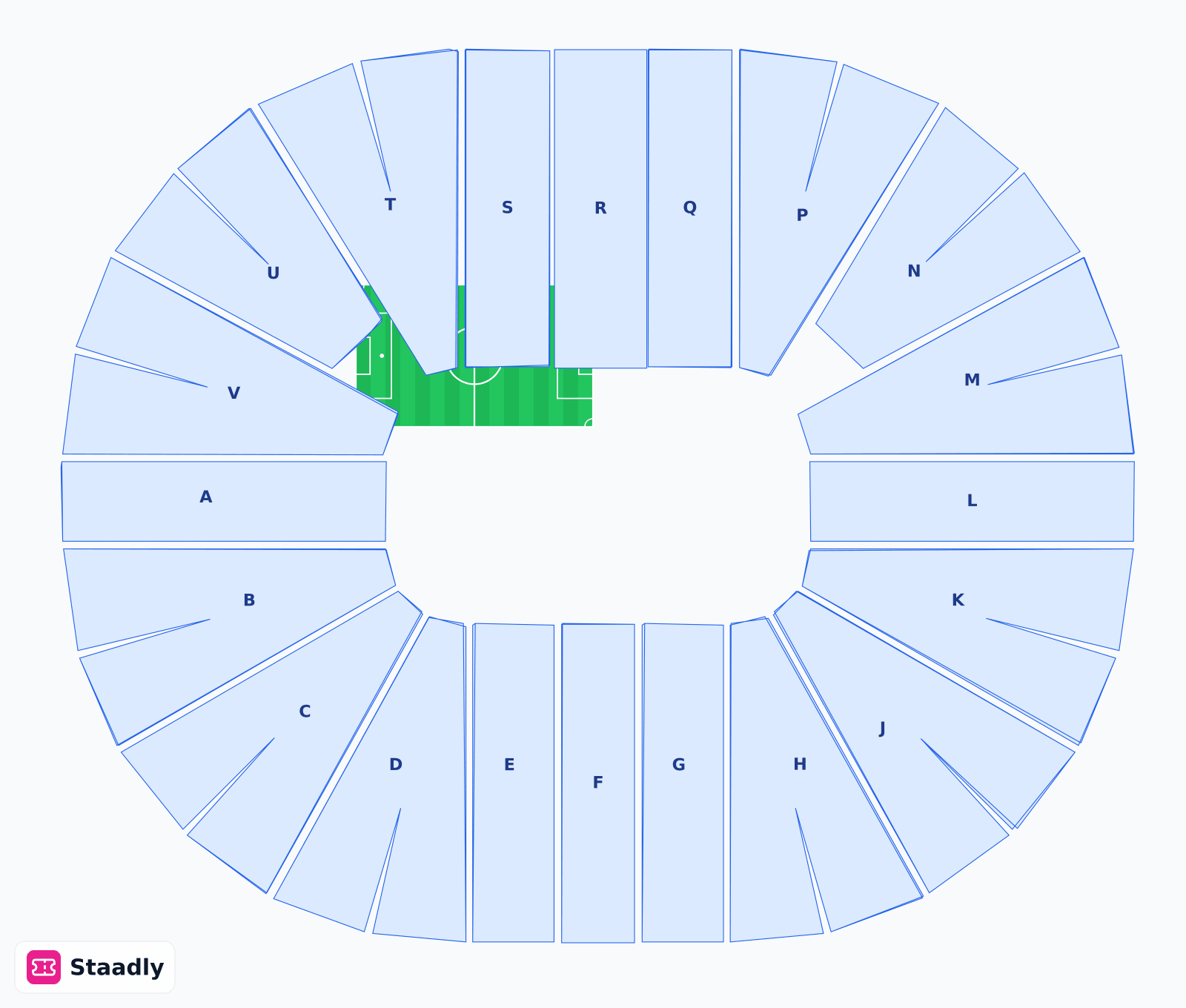Viejas Arena seat layout and seating plan — colored sections, stands and tiers (San Diego)