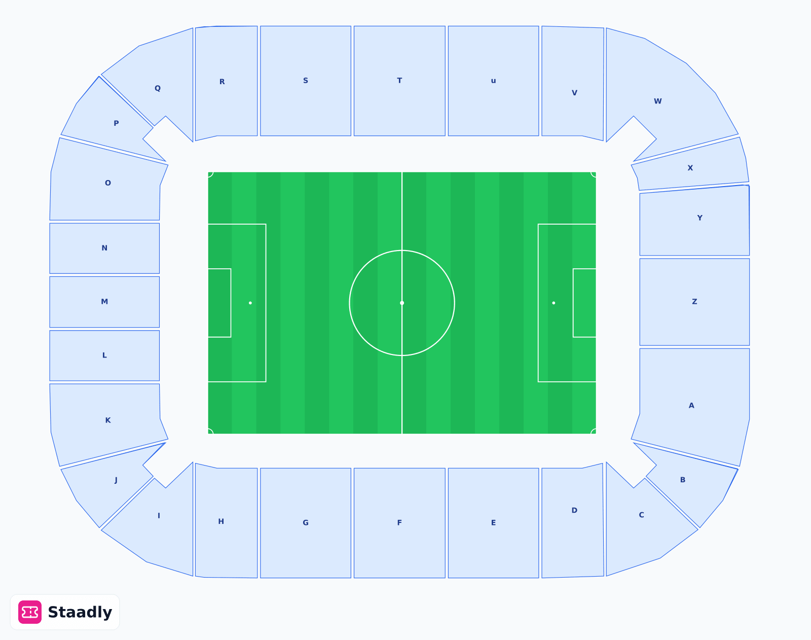 WWK Arena seat layout and seating plan — colored sections, stands and tiers (Augsburg) — Augsburg's stadium